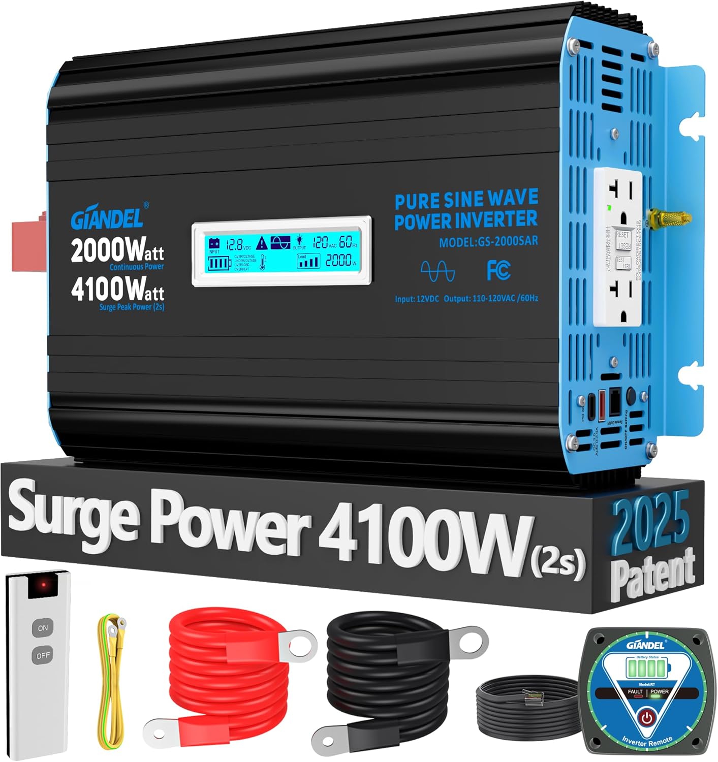 GIANDEL 2000 Watt Pure Sine Wave Inverter for RVs and Off Grid