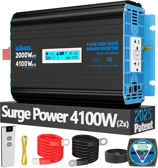 GIANDEL 2000 Watt Pure Sine Wave Inverter for RVs and Off Grid