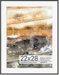 22x28 Poster Frame Black with 18x24 Mat - Sleek Aluminum Frame
