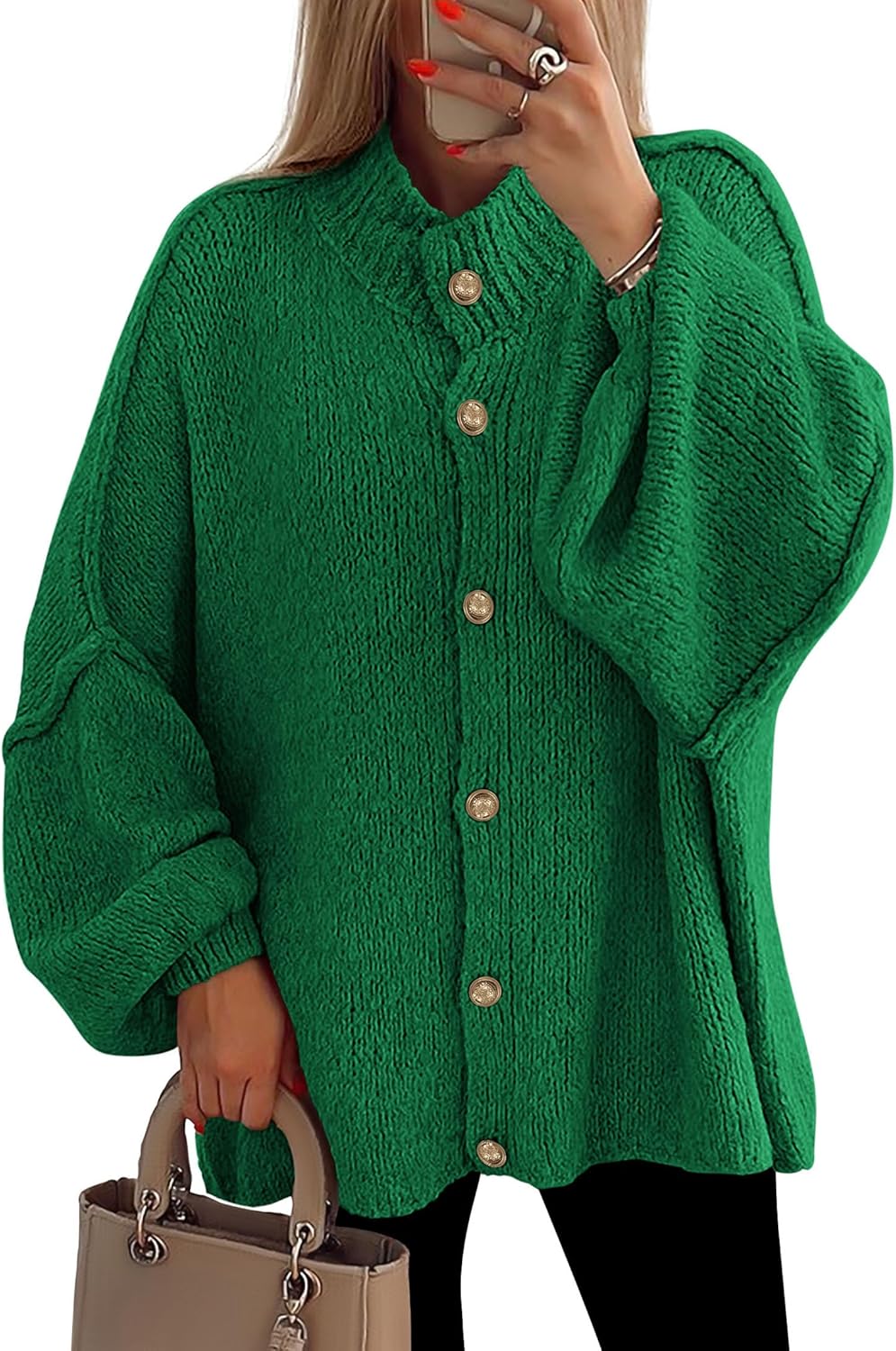 PRETTYGARDEN Women's Winter Button Down Cardigan Sweater Jacket