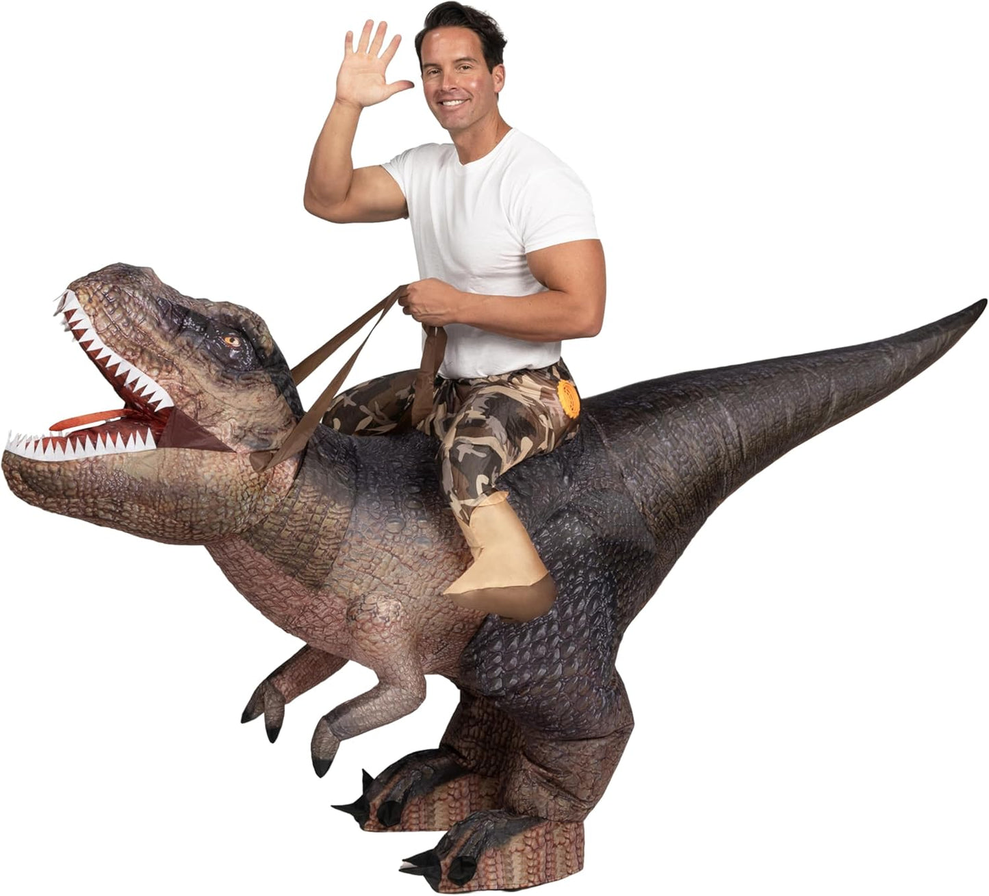 Inflatable Dinosaur Costume for Adults - T-Rex Ride-On Fun
