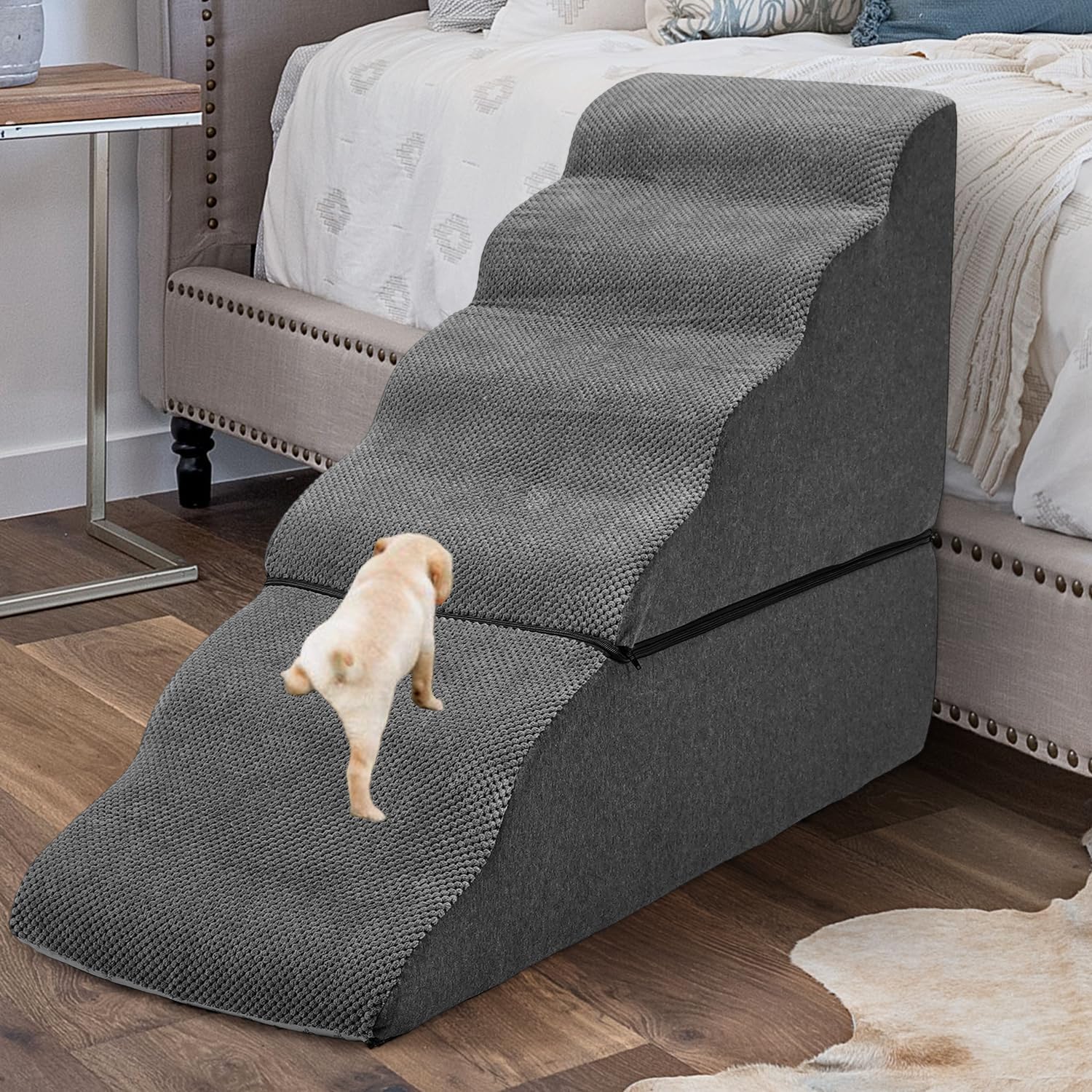 Dog Steps for High Beds - 6-Step Stairs for Small Dogs