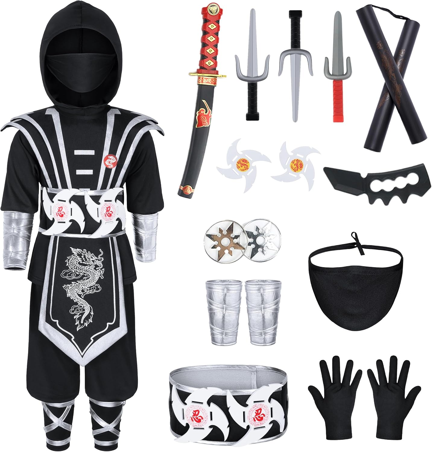 Ninjia Costume for Boys & Girls - Deluxe Ninja Dress Up Suit