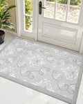 LUMI Ultra Thin Indoor Door Mat 30x47 - Low Profile Floral Entry Mat