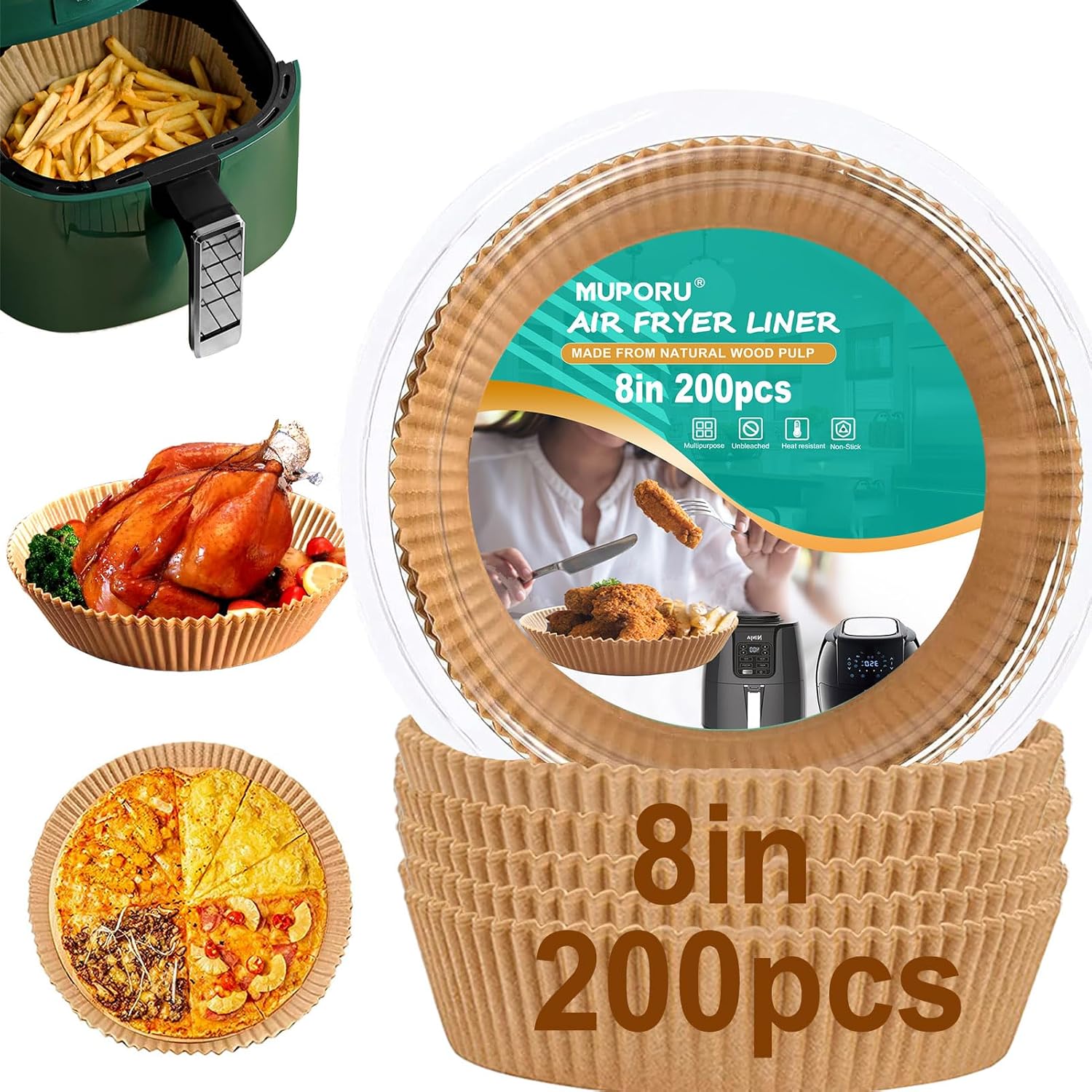 200 Disposable Air Fryer Liners for Easy Cleanup