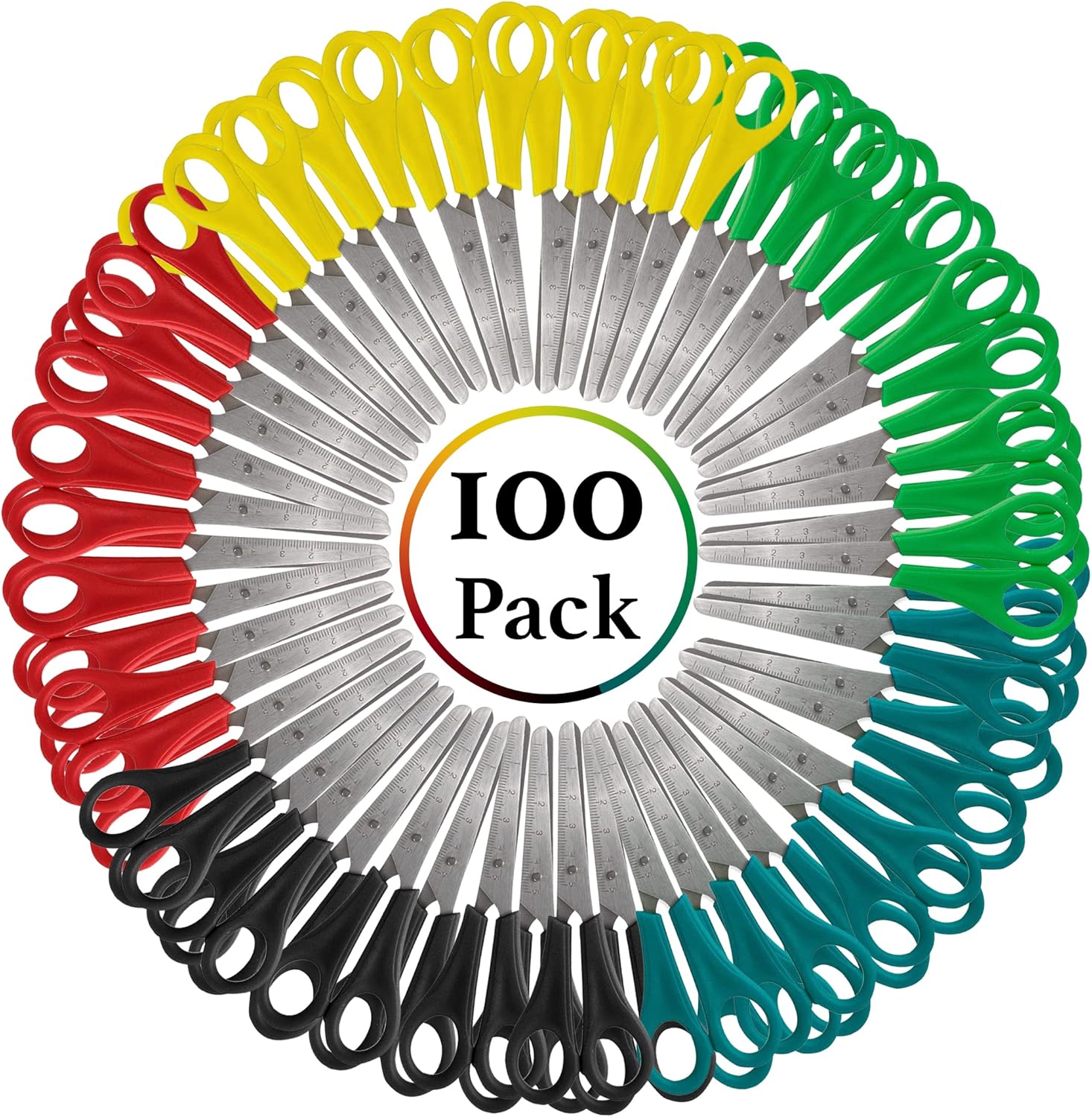 Bulk 100 Pack of 5 Inch Blunt Tip Safety Classroom Scissors