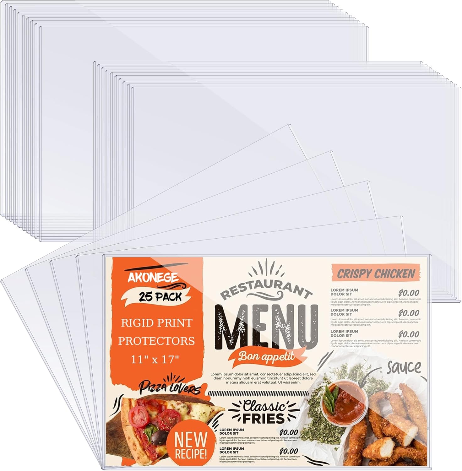 25Pcs 11in x 17in Rigid Print Protectors for Photos and Documents