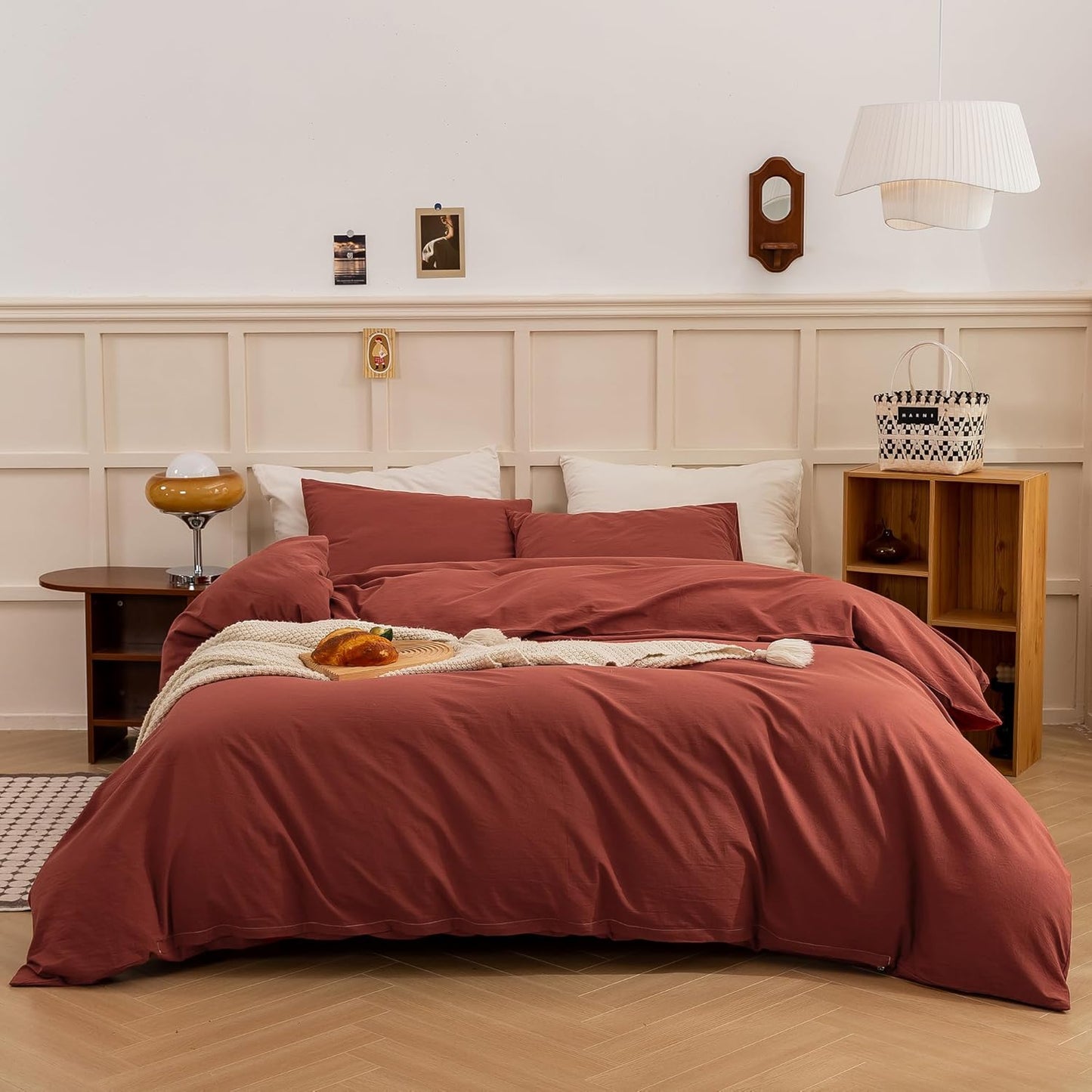 ECOCOTT Queen Size Duvet Cover Set - Soft 100% Cotton Bedding