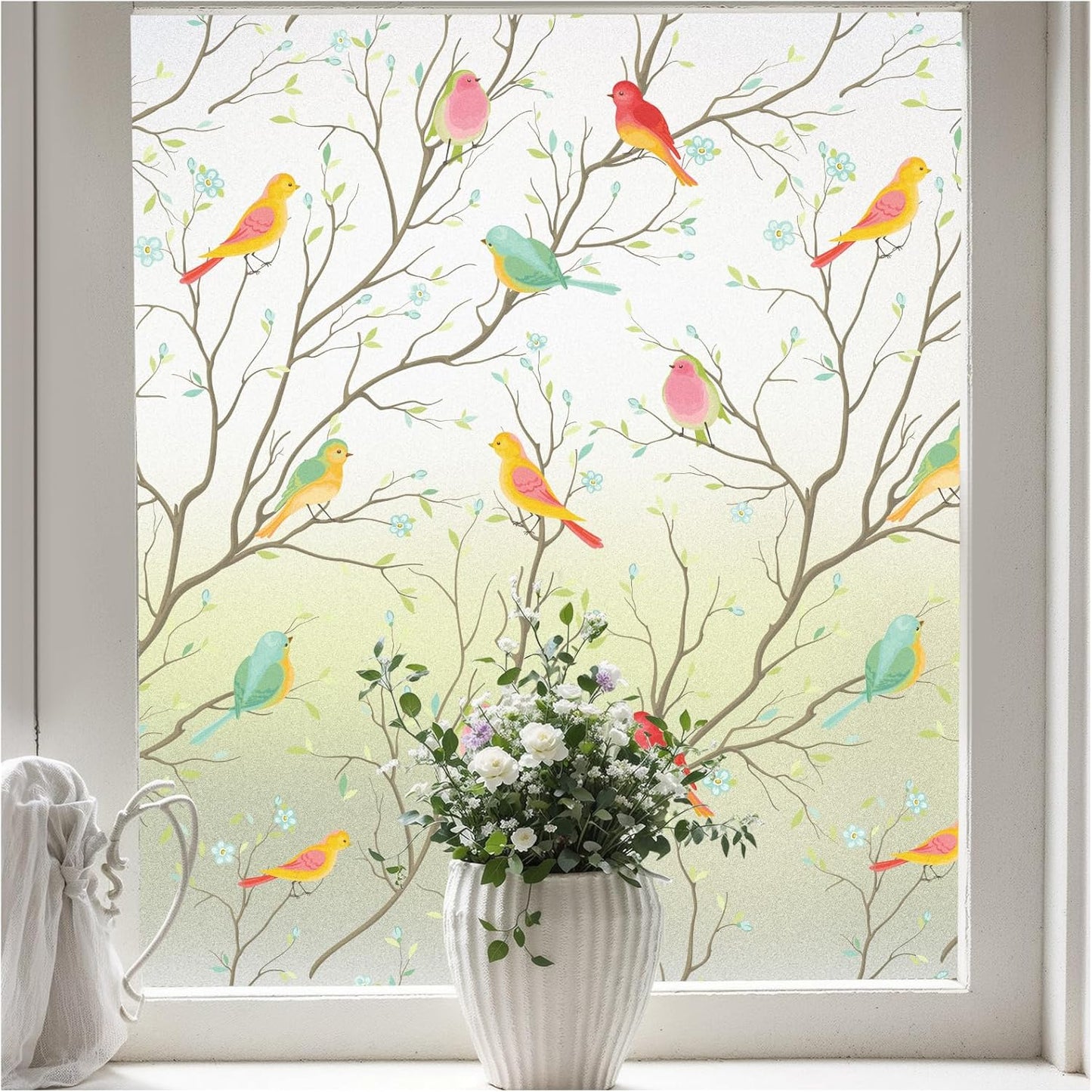 Coavas Stained Glass Window Film for Privacy and Style