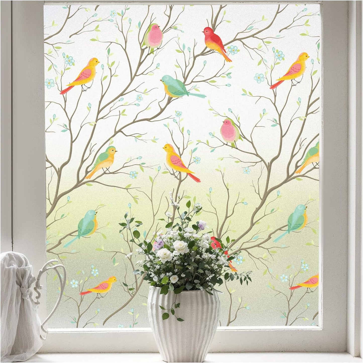 Coavas Stained Glass Window Film for Privacy and Style