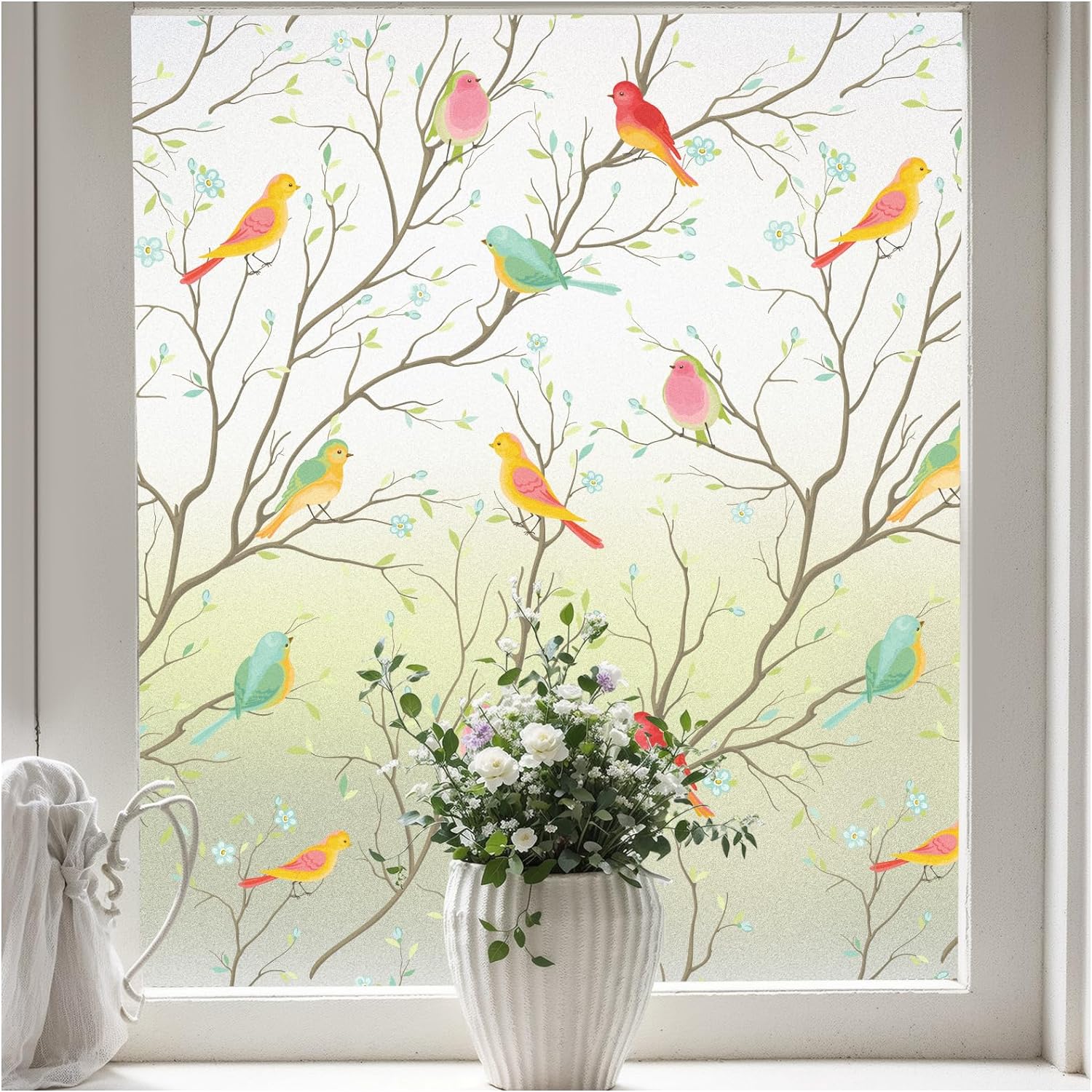 Coavas Stained Glass Window Film for Privacy and Style