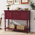 Console Table with 2 Drawers and Cabinets - Retro Narrow Sofa Table