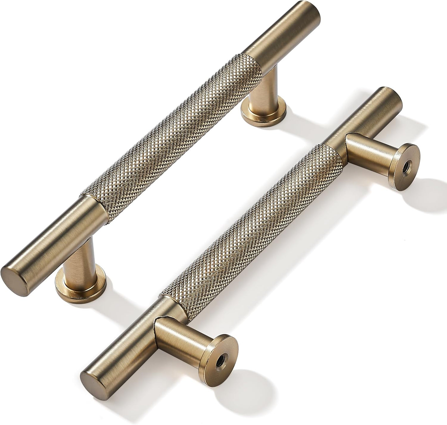 Knurled Antique Champagne Bronze Drawer Handles for Cabinets