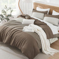 Litanika Comforter Set Full Size Coffee - Lightweight Colorblock