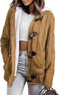 Sidefeel Women's Hooded Fleece Lined Cardigan Sweater (Style 4RQ6)