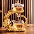Glass Teapot Set with Infuser Semi Automatic Dragon Tea Set - Elegant