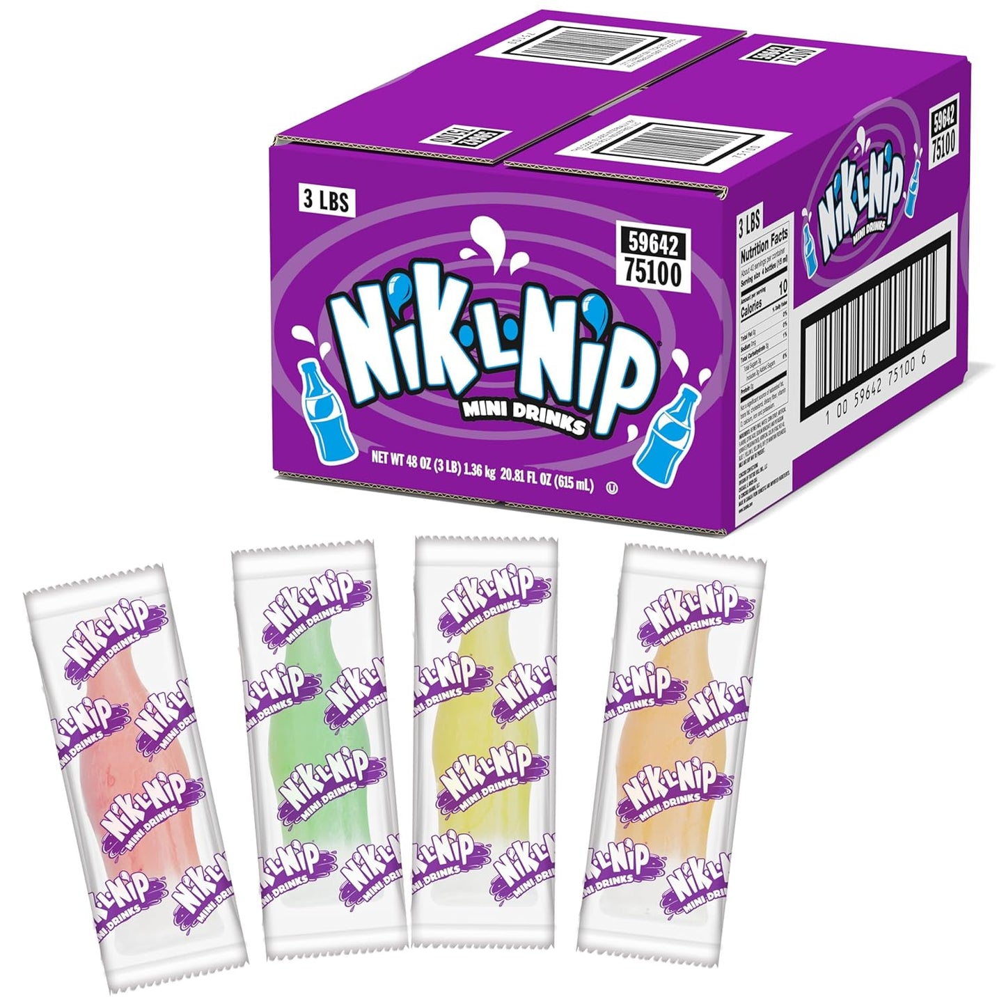 Tootsie Roll Nik-L-Nip Candy Wax Bottles - Fun Mini Drinks