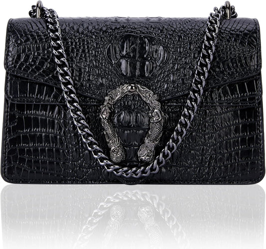 Aiqudou Crossbody Bag for Women - Luxury Snake Print Purse