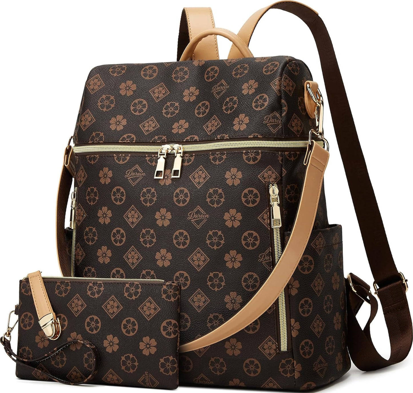 Stylish PU Leather Backpack Purse for Women by Makes