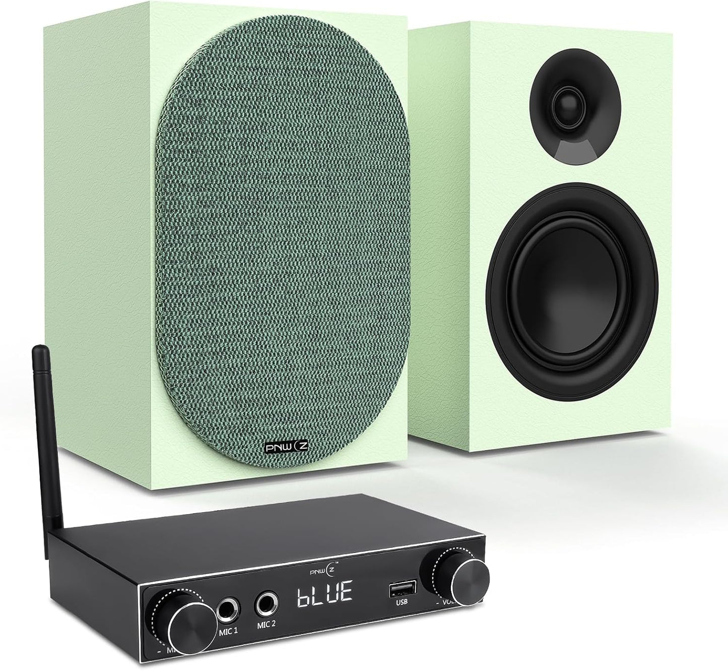 Studio-Grade Avocado Green Speakers for Multifunctional Audio