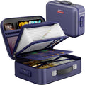 Fireproof Document Box Hard Case with Lock - Portable Security