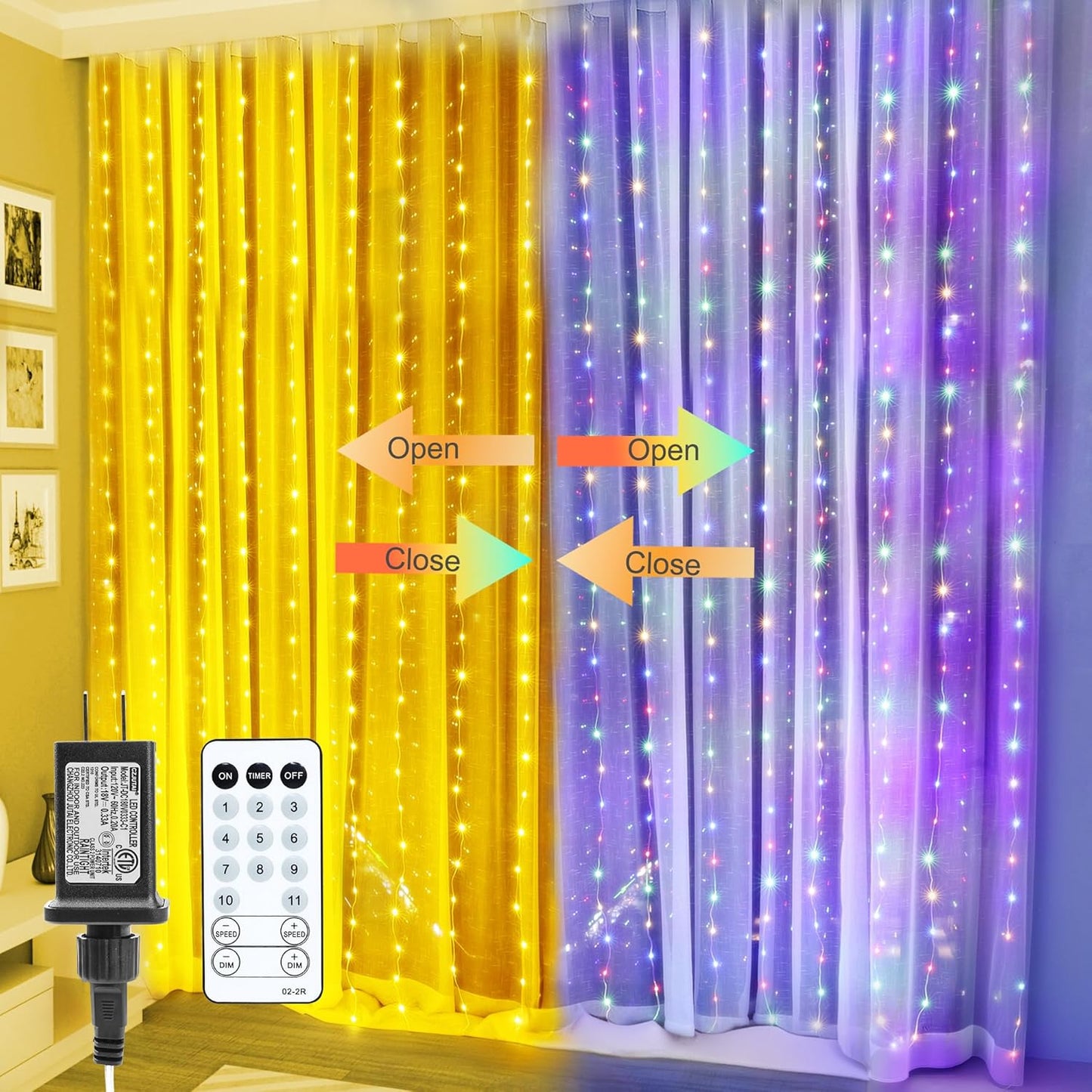 288 LED Color Changing Curtain Lights