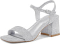 Women's Chunky Block Low Heels Open Toe Ankle Strap Heeled Sandals can