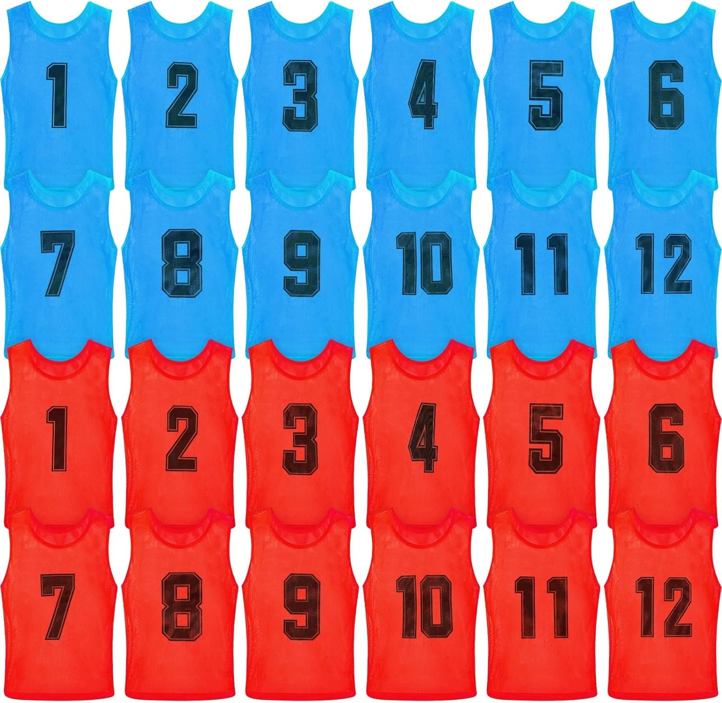 Vabean 24 Pack Nylon Mesh Scrimmage Vests for Team Sports