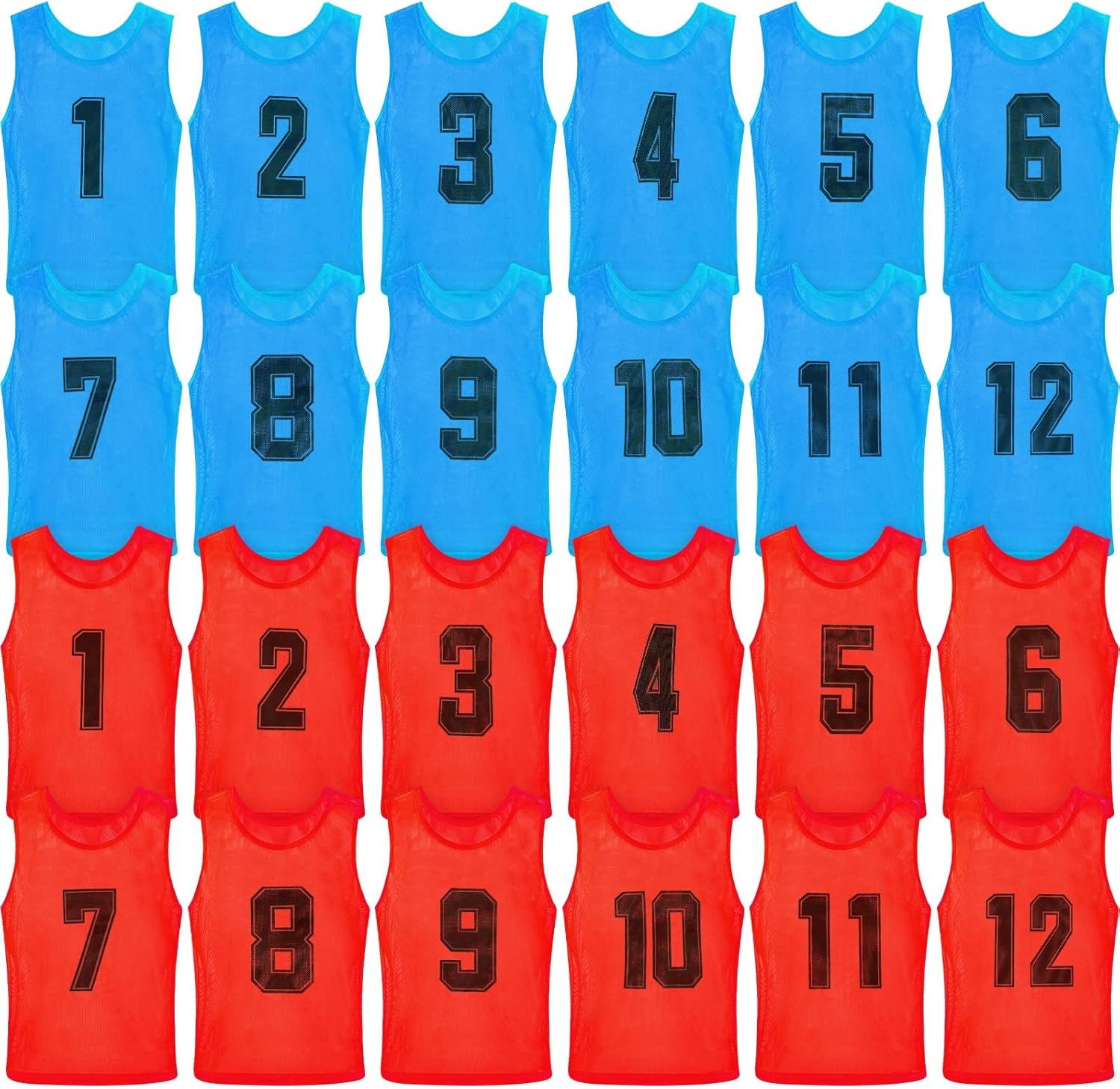 Vabean 24 Pack Nylon Mesh Scrimmage Vests for Team Sports