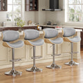 Bar Stools Set of 4 Adjustable Height Swivel Bentwood Bar Stools - Mid