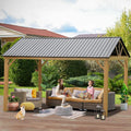 12 ft x 14 ft Hardtop Gazebo with Galvanized Steel Canopy - Stable