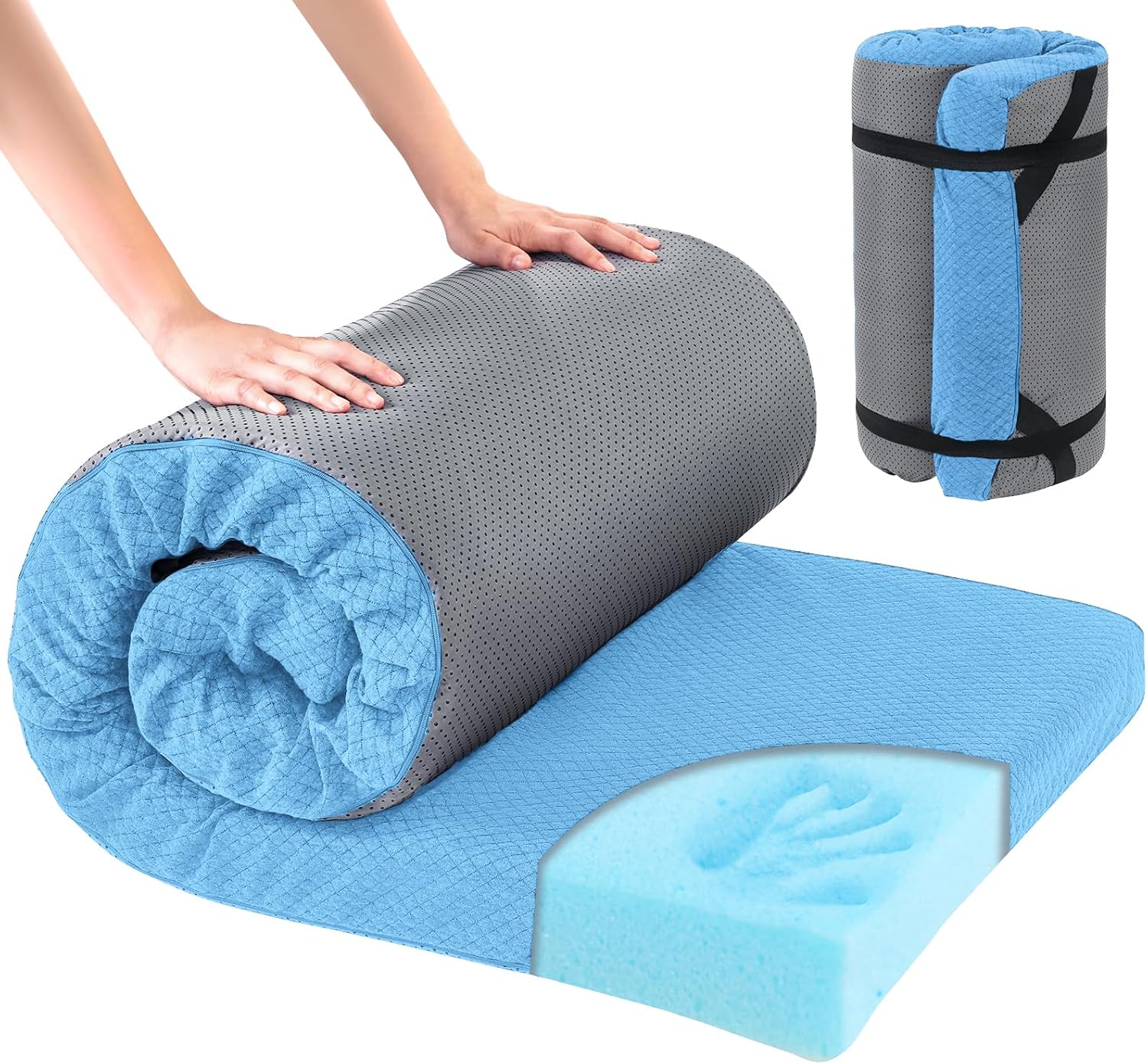 HOMBYS Memory Foam Camping Mattress Pad for Comfortable Sleep