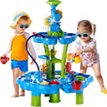 Water Table with Pump for Toddler Kids Ages 3-5 2-Tier Sensory Play