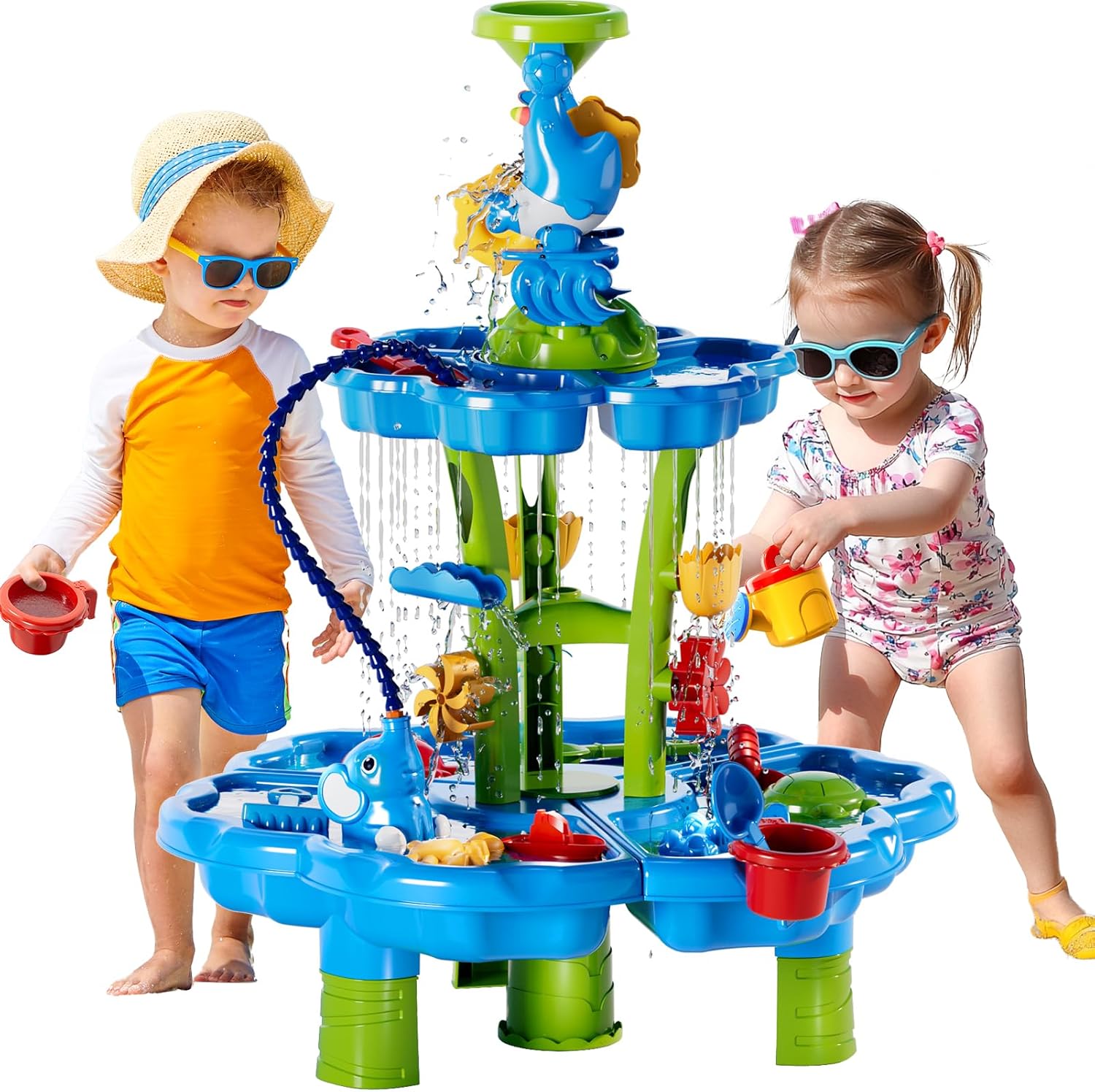 Water Table with Pump for Kids 3-5 Years - Fun Outdoor Play