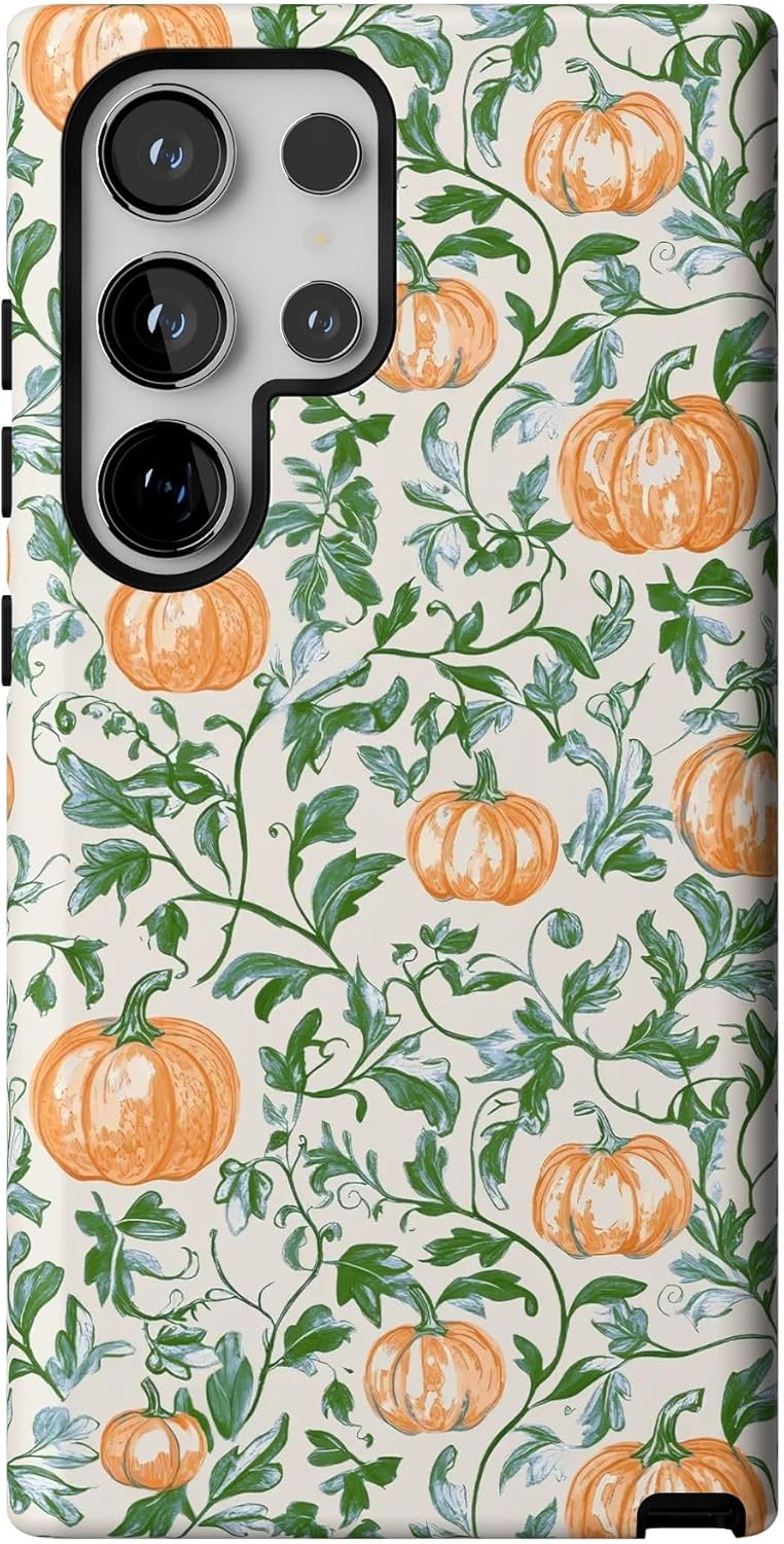 Casely Galaxy S24 Ultra Case - Pumpkin Patch Green Vines Design