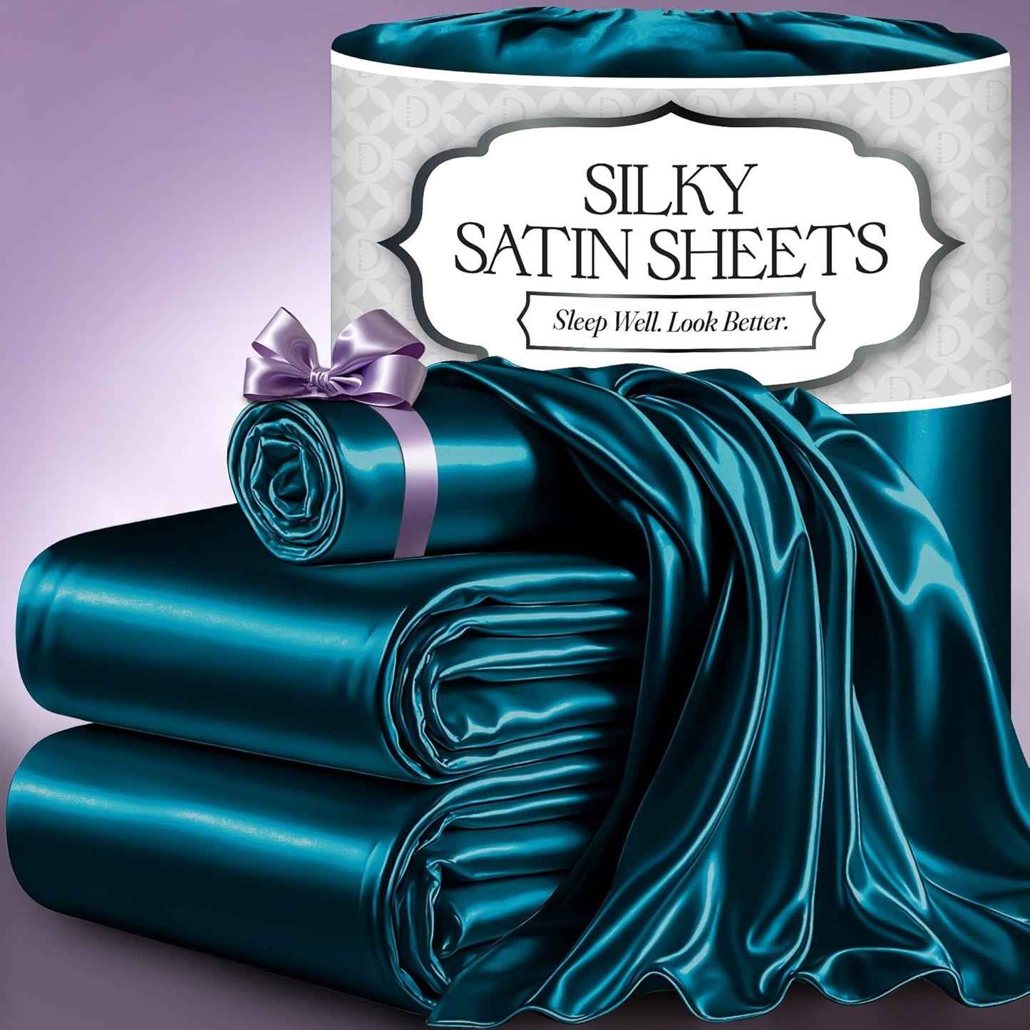 Satin Bed Sheets Set - Luxury Silky Twin Size Bedding