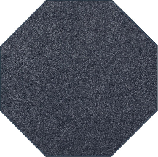 Pet Friendly Solid Color Area Rugs in Petrol Blue for Home