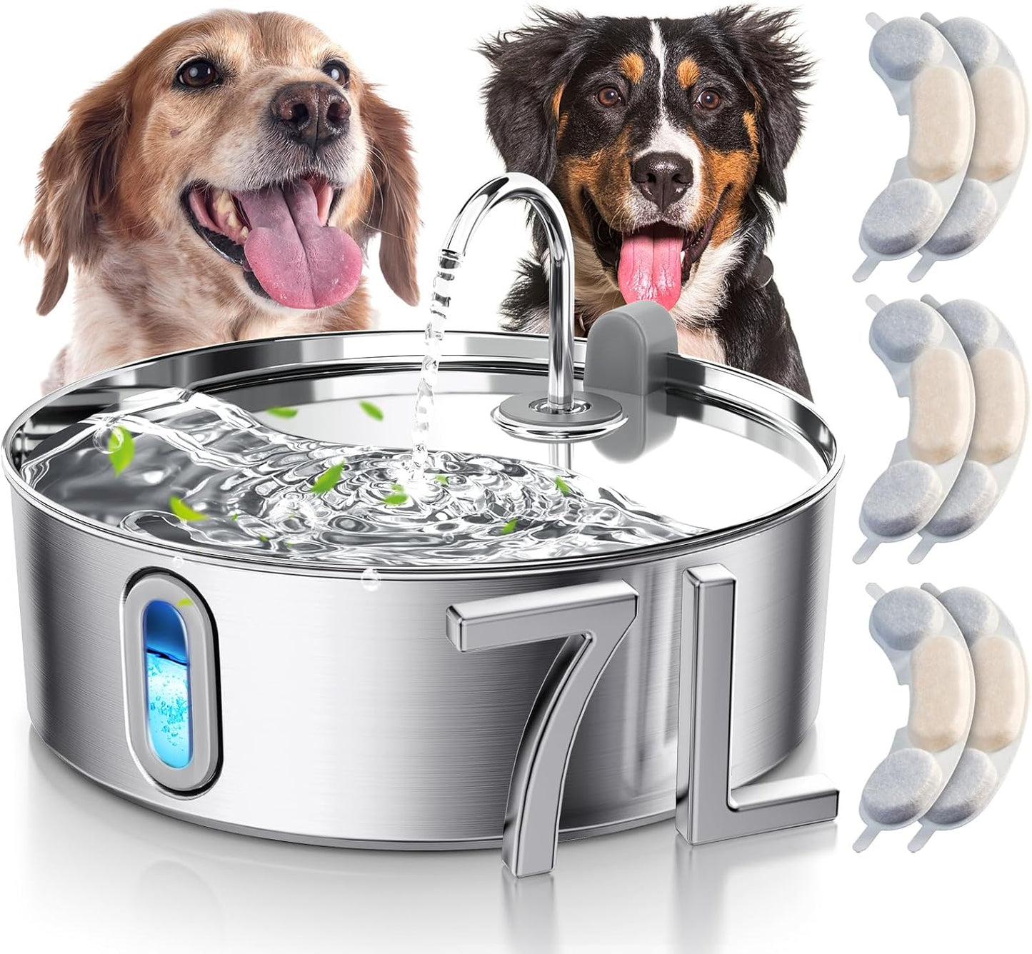 Dog Water Fountain for Large Dogs - 7L Stainless Steel Dispenser