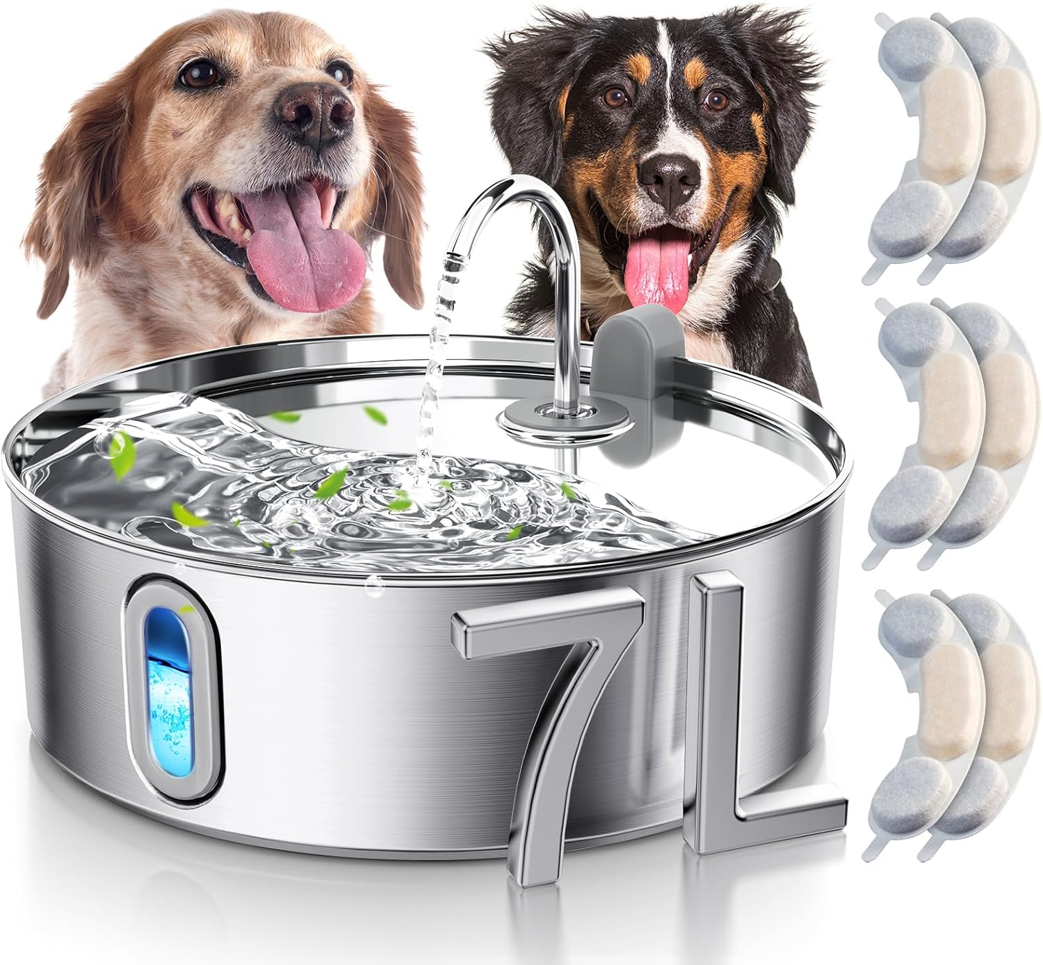 Dog Water Fountain for Large Dogs - 7L Stainless Steel Dispenser