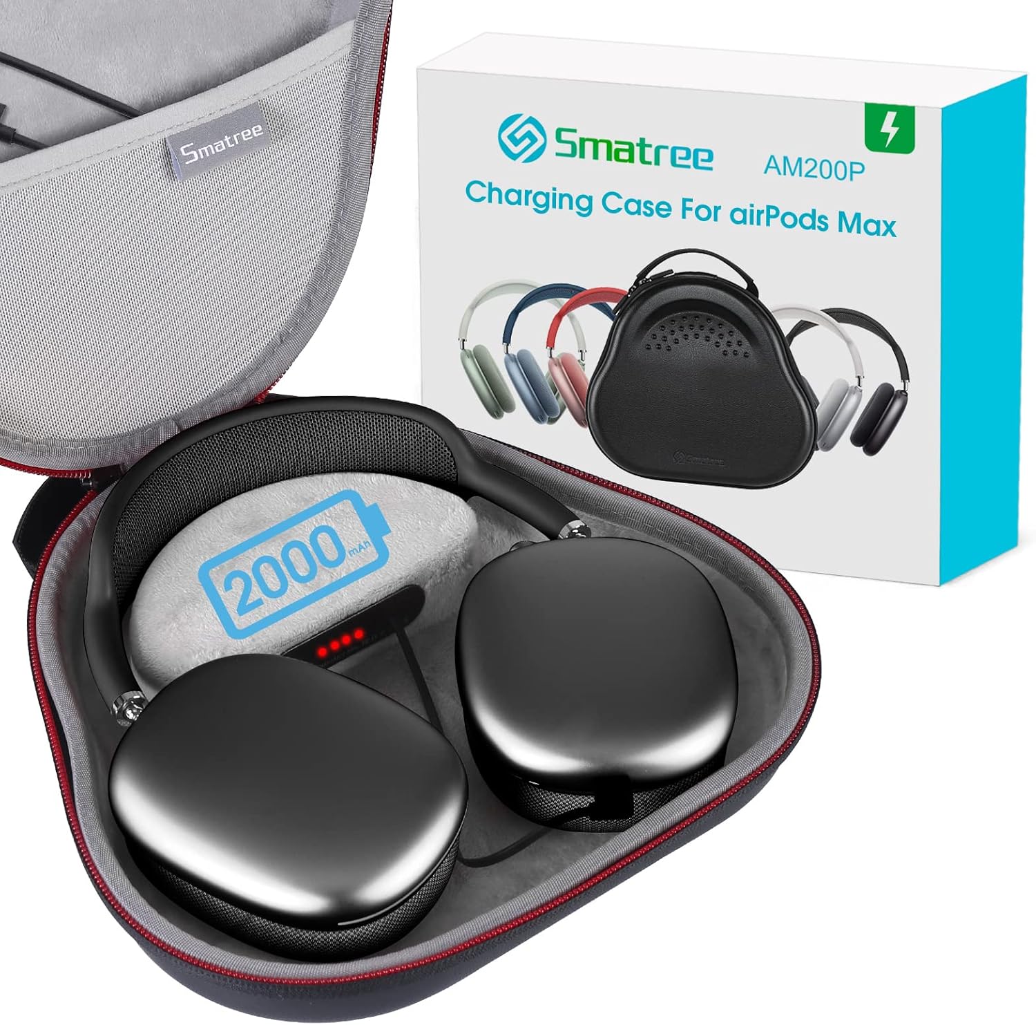 Smatree Airpods Max Charging Dock with 2000 mAh Battery Case