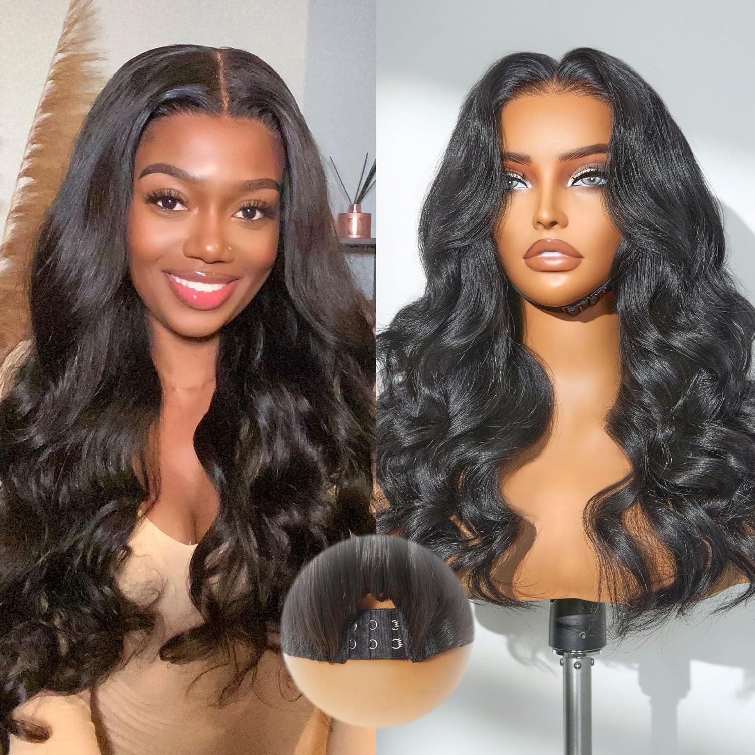 LUVME HAIR 100% Human Hair Loose Body Wave Lace Front Wig