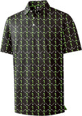 Mens Golf Shirts Short Sleeve Print Patterns Polo - Moisture Wicking