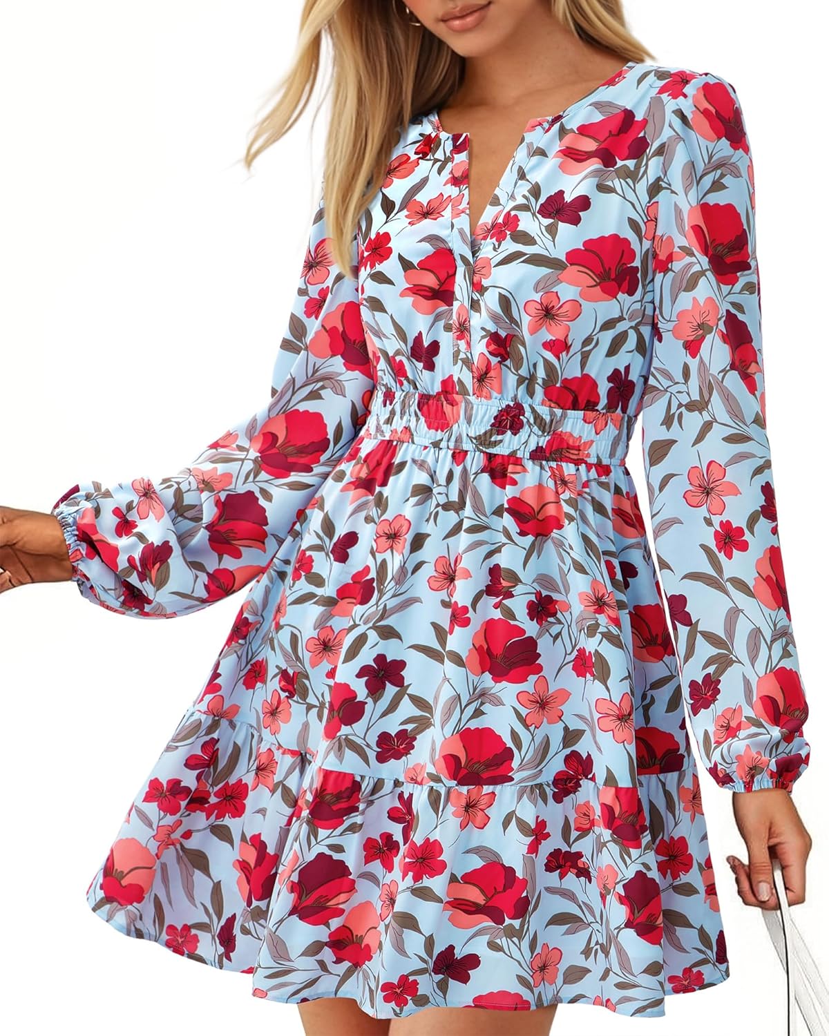 BTFBM Fall Dresses for Women - Long Sleeve Mini Wedding Guest