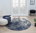 Keen Home Design 10ft Round Area Rug - Navy/Grey/White