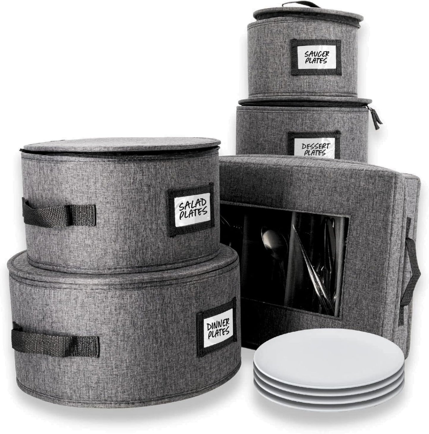 HOMELUX THEORY Hard Shell China Storage Containers for Dishes