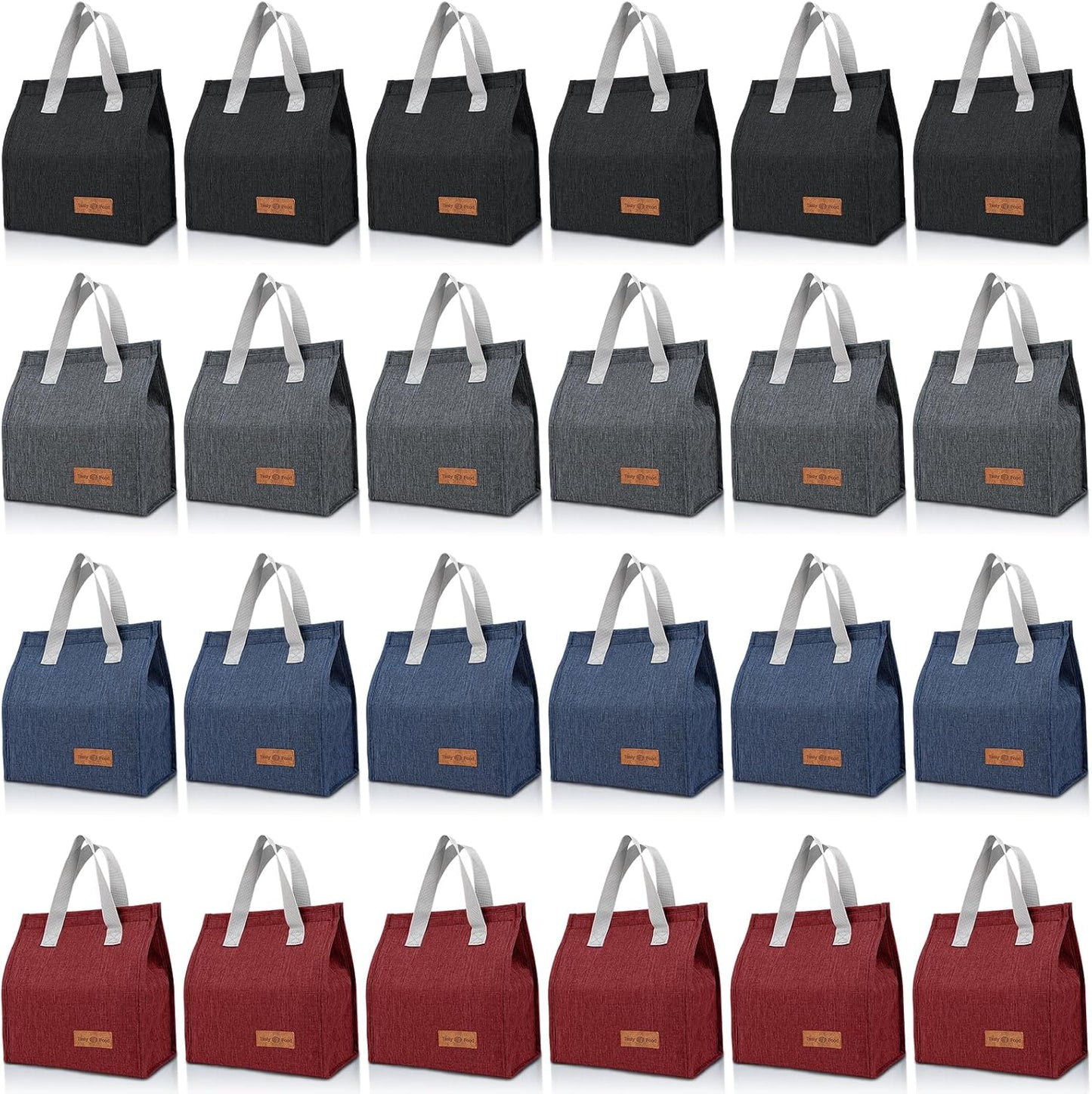 24 Pack Insulated Reusable Lunch Bags for Work and Travel