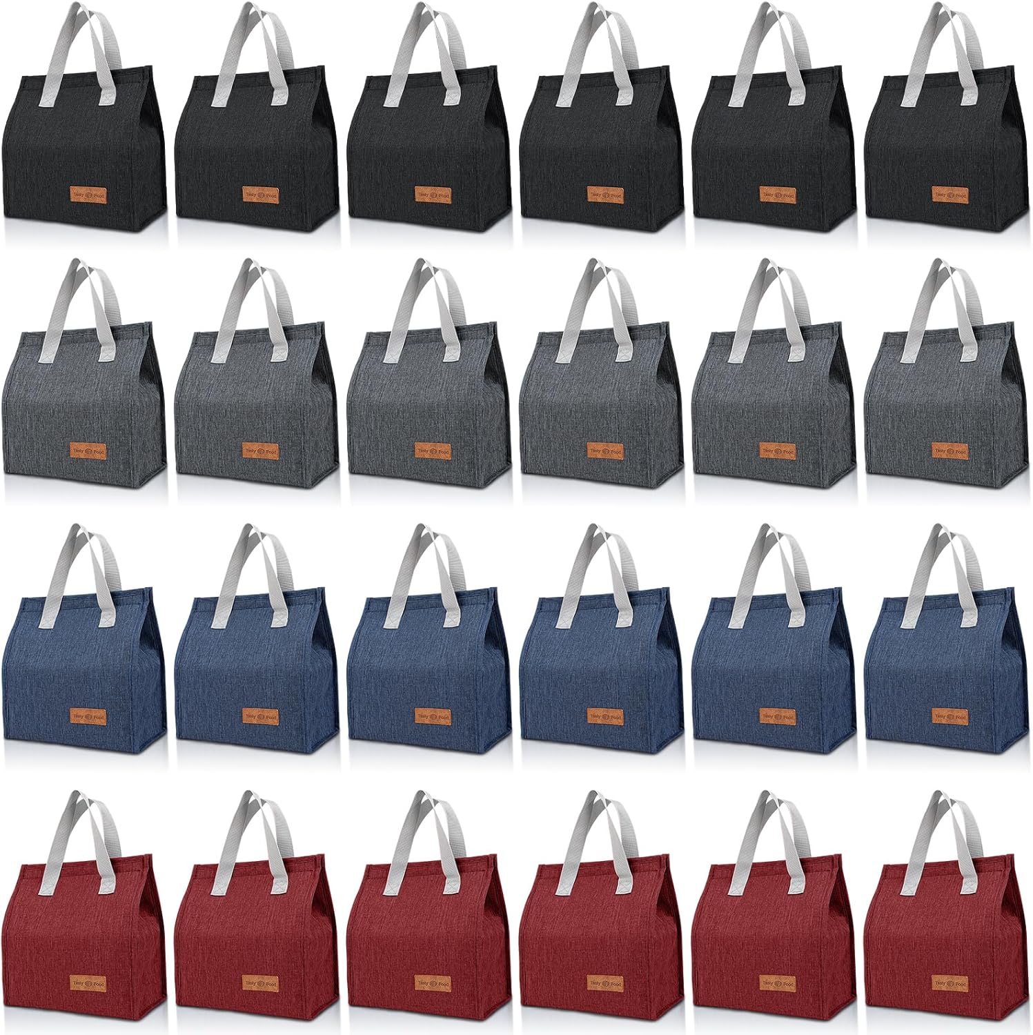 24 Pack Insulated Reusable Lunch Bags for Work and Travel