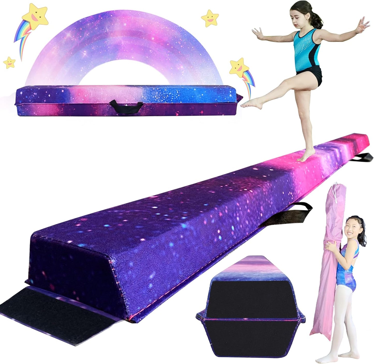 6FT/9FT Folding Balance Beam for Kids - Safe Gymnastics Training