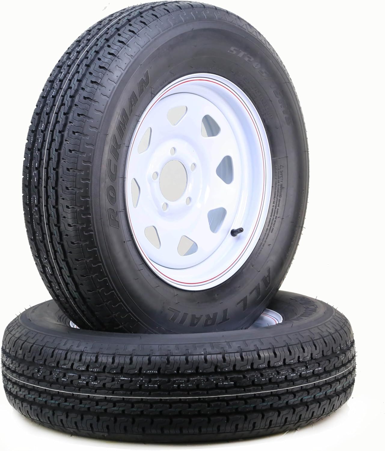 ROCKMAN Trailer Tire Wheel Assembly ST205/75R15 for Safety