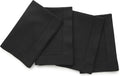 Solino Home Black Napkins Set of 4 - Cotton Linen Hemstitch